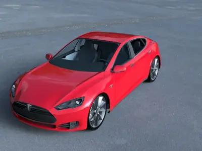 Tesla Model S with chassis-interior HDRI 3D model