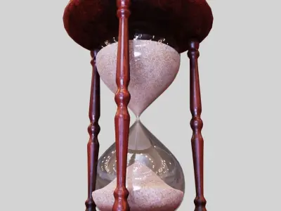 HourGlass01 wooden hourglass with sand inside Free low-poly 3D model