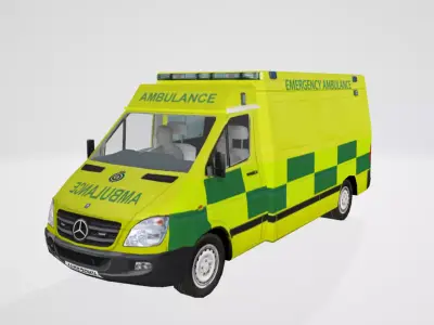 Low Poly UK Ambulance Low-poly 3D model