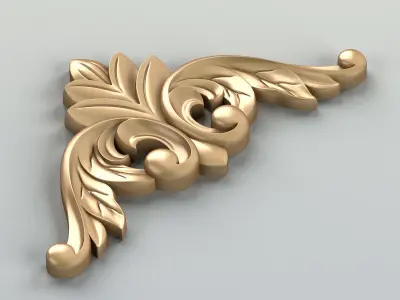 Carved decor corner 013 3D model