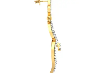 Women Earring 3DM STL OBJ FBX Render Details 3D print model 6
