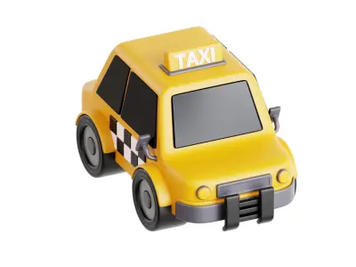 3D Taxi Car Cute 3D model