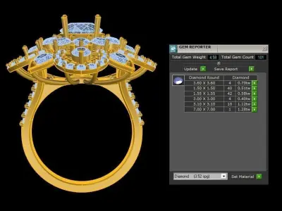 women design ring in Asia for diamond R78 3D model