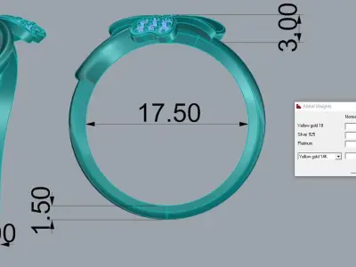 Jewelry Ring Gold 3D print model 47