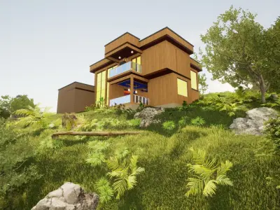 Wooden house 3D model