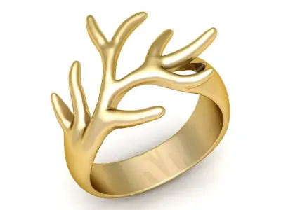 Stylish Antler Ring 3d printable Model 3D print model