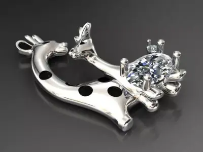 giraffe family 3D print model