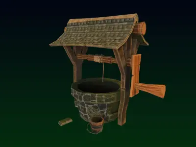 Old Well Game asset Low-poly 3D model
