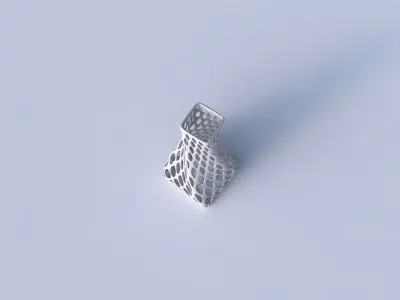 Vase twisted squeezed quadratic with bubble grid lattice 3D print model