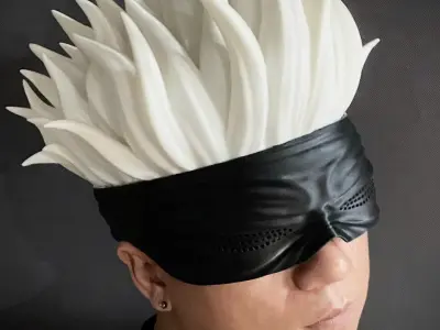 Gojo Saturo Eye Mask With Hair - jujutsu Kaisen Cosplay  3D print model
