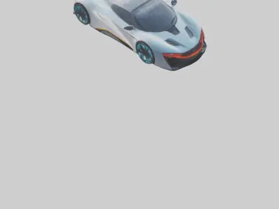 Hightech Electric Sports Car model Low-poly 3D model