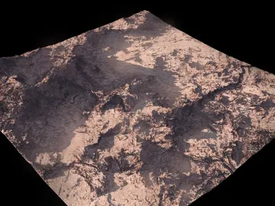 Large Scale wasteland terrain  Free 3D model