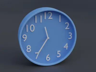 Clock 3D Model Customizable Low-poly 3D model