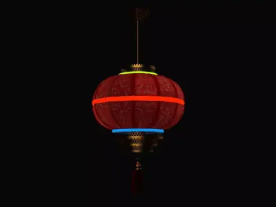 Chinese red lantern  Low-poly 3D model buy