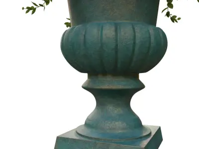 Vase with tulips and a wreath of tulips 06 3D model