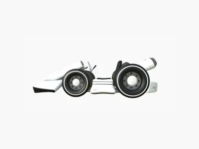 Cartoon Kart D10 White - Vehicle Racing Design Low-poly 3D model