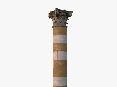 Stone Pillar 0001 Low-poly 3D model