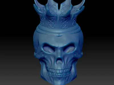 King Skull  with Crown  STL 3D Print Model High-Polygon 3D print model