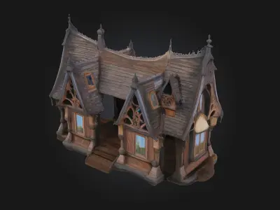 Gothic Cottage  A Cozy Dwelling with a Dark Enchanted Soul 3D model