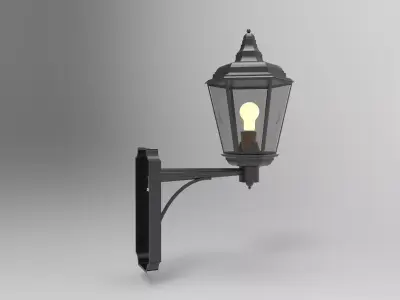lantern F outdoor wall light with candle 3D model