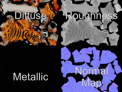 Tiger Animation Model Pack Low-poly 3D model