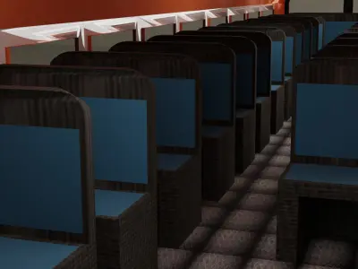 bus 3d model orange 3D model