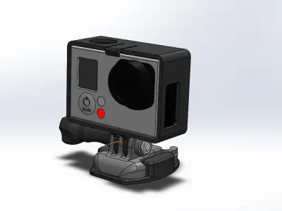 GoPro Camera flat mount 3D print model