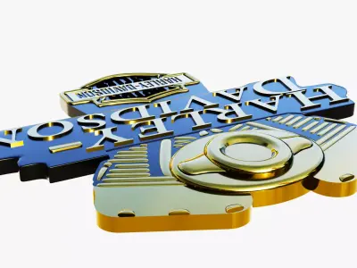 Metallic Motorcycle Engine Pendant 3D print model