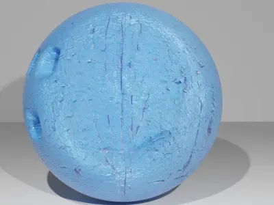 Bowling ball blue painted 3D model