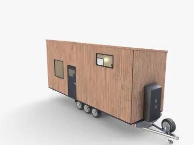 Mobile house trailer V1 3D model