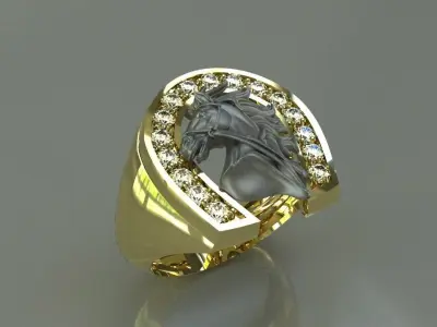 ANILLO HERRADURA CABALLO-HORSE RING-HORSESHOE-ANH-HORSE-01  3D print model