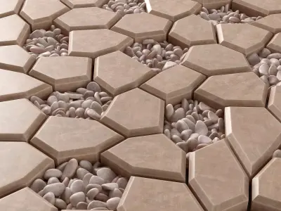 Paving Ngon pebble n2 3D model