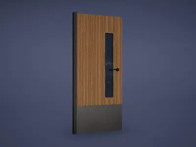 Door Low Poly Game Ready wooden Low-poly 3D model