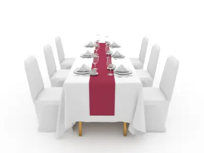 Banquet Table and Chair 102 3D model
