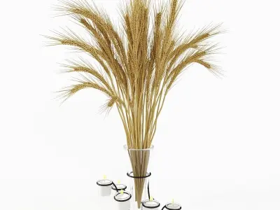 set vases-No3- Glass Candle Vase 3D model