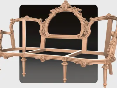 Carved canape for cnc 12 3D model