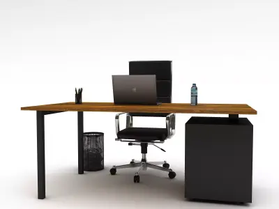 office work and meeting table 02 3D Low-poly 3D model