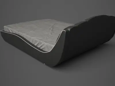 Leather Bed Low-poly 3D model