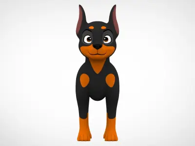 Doberman  Low-poly 3D model