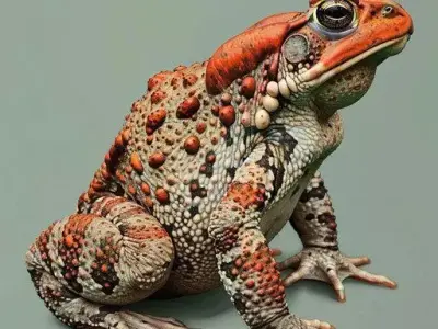 Realistic Toad Detailed Amphibian Textured Skin Low-poly 3D model