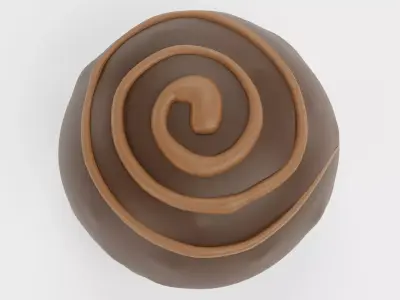 Chocolate Candy V7 - Dark Chocolate Dome with Spiral Drizzle 3D model