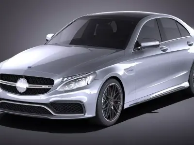 Mercedes-Benz C63 AMG sedan 2017 VRAY 3D model