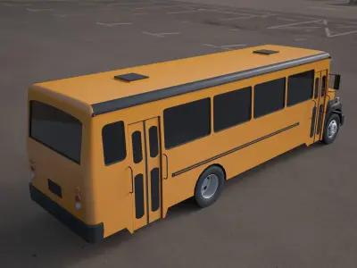 bluebird school bus yellow 3D model