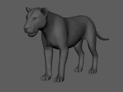Lion-Lioness panther 3D model