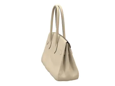 Hermes Birkin Bag 42 Cream Low-poly 3D model
