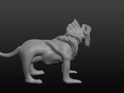 Tiger dog Low-poly 3D model