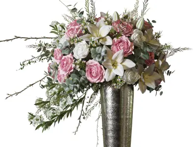 Flower Set 081 big bouquet console centerpiece 3D model