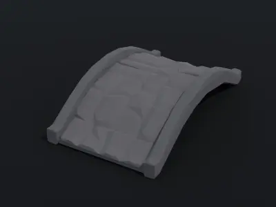 Cartoon medieval bridge kit Polygonal Style Low-poly 3D model