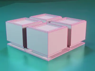 Modular Stylized Cyberpunk Building 6 Free low-poly 3D model