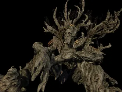 Tree ent ash low-poly game engine ready 3D model Low-poly 3D model